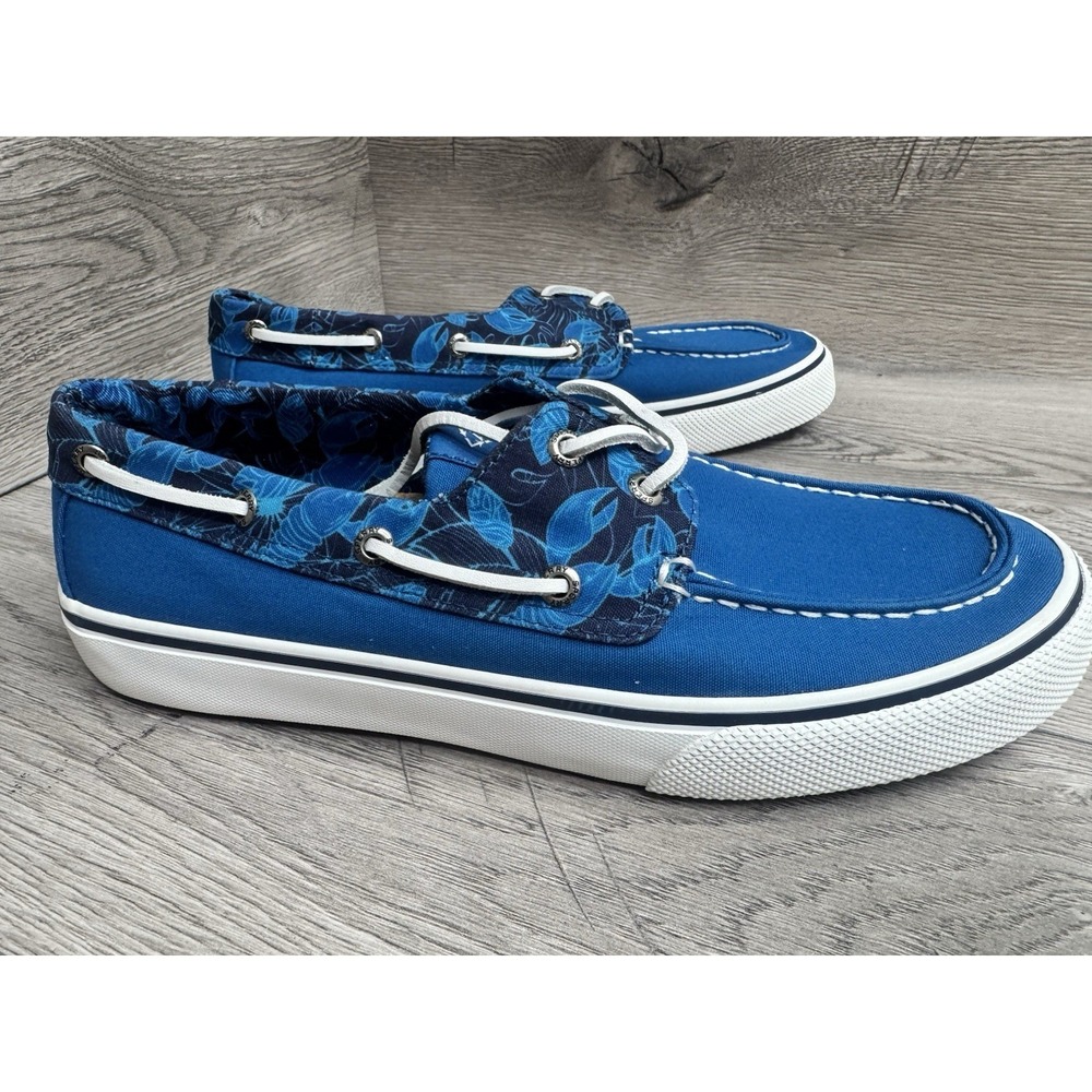 Sperry Bahama II Resort Boat Shoes Mens 9 Blue Slip Ons Summer Vacation - Picture 2 of 11